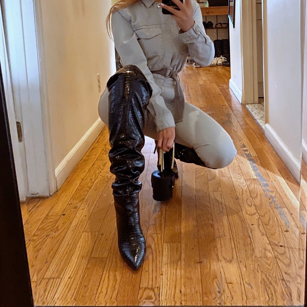 Winnie Harlow x Steve Madden high knee boots